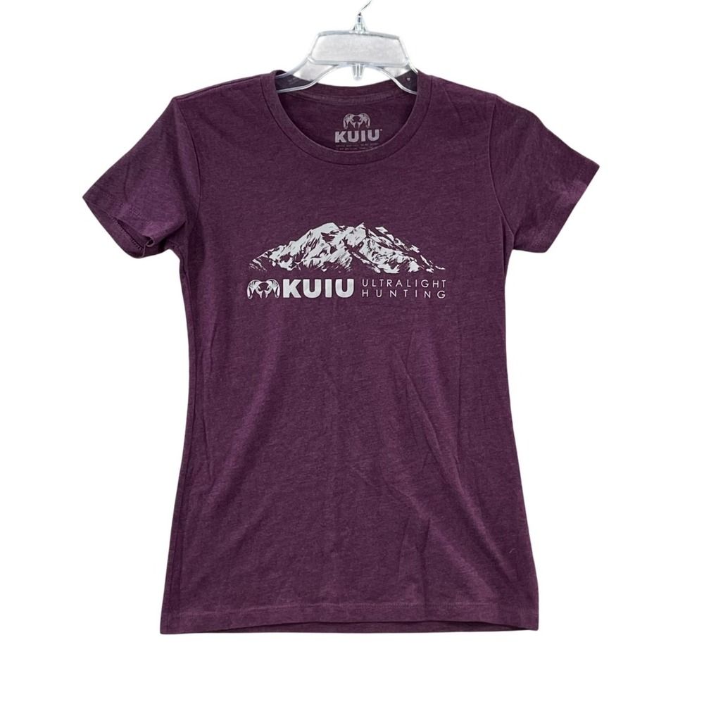 KUIU T-Shirt Women Small Purple Ultralight Hunting Graphic Mountain Short Sleeve